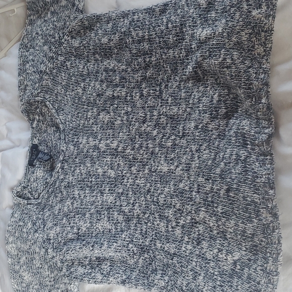 Chaps Black and White Knit Crew Neck Sweater - Picture 3 of 8